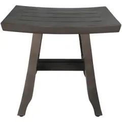 CoastalVogue&reg; Satori&reg; 18" Teak Wood Shower Bench in Antique Gray Finish