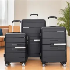 Lyngins 20/24/28 Inch 3 PCs Carry on Luggage Sets,Suitcases Sets with Double Spinner Wheels and TSA Lock for Family Trips