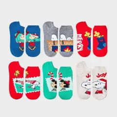 Women's Peanuts Surprise Crackers 6pk Low Cut Socks - Assorted Colors 4-10