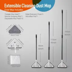 JANSNO Wall Cleaning Mop with Disposable Pads and Long Handle for Walls and Ceilings