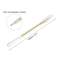 Unique Bargains 0.8mm Liquid Glitter Gel Pens Gold/Silver/White 9 Pcs