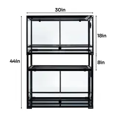 REPTIZOO 40 gallon Reptile Glass Terrarium-2pack 30 x 18 x 18 inches