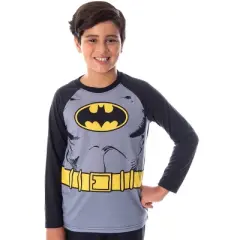 DC Comics Boys' Batman Costume Raglan Shirt And Pants Pajama Set with Cape Batman