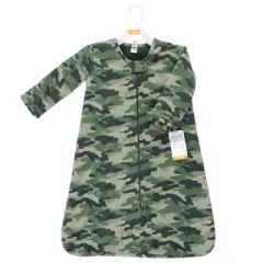 Hudson Baby Infant Boy Long Sleeve Plush Faux Fur Sleeping Bag, Wearable Blanket, Camo