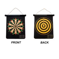 GSE Double-Sided Magnetic Wall-Mounted Target & Bull Eye Dart Board Game Set with 6 Safety Darts