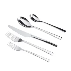 Gibson Elite Sparland Flatware Silverware Utensil Set with Spoons, Forks, and Knives for Kitchen Home Cutlery Use, Forged Stainless Steel (20 Piece)
