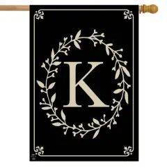 Briarwood Lane Classic Monogram Letter K House Flag Double-Sided 28" x 40"