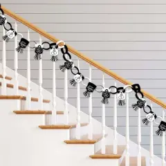 Big Dot of Happiness Mr. and Mrs. - 90 Chain Links & 30 Paper Tassels Decor Kit - Black & White Wedding or Bridal Shower Paper Chains Garland - 21 ft