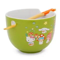 Silver Buffalo Sanrio Hello Kitty and Friends Mushroom Crew Ceramic Ramen Bowl Set | 20 Ounces