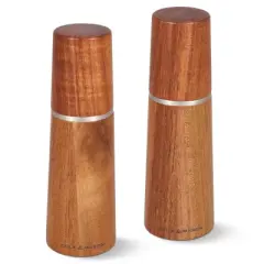 Cole & Mason 7.28" 2pc Ceramic/Acacia/Steel Marlow Gift Set Brown/Silver: Contemporary Salt & Pepper Mills