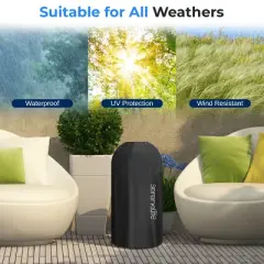 SereneLife Heavy-Duty Patio Heater Cover Bag for Model SLOHT24 - UV-Resistant and Waterproof - Black
