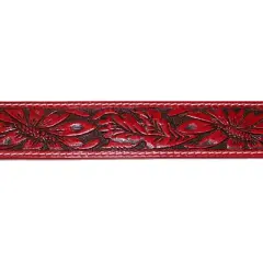CTM Leather Western Embossed Belt with Removable Buckle