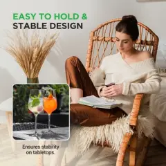 NutriChef Crystal Wine Glass Set, Ultra Clear, Elegant, 7oz, 2-Piece