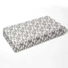 Bacati - Gray Clouds 100 percent Cotton Universal Baby US Standard Crib or Toddler Bed Fitted Sheet