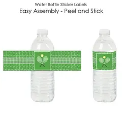 Big Dot of Happiness You Got Served - Tennis - Baby Shower or Tennis Ball Birthday Party Water Bottle Sticker Labels - Set of 20