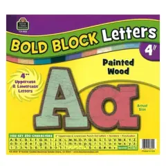 Teacher Created Resources&reg; Painted Wood Design Bold Block 4" Letters Combo Pack