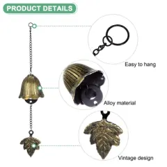 Unique Bargains Metal Vintage Outdoor Wind Chime 2.2" x 12.4" Bronze Tone 1 Pack