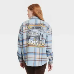 Women's Ford Bronco Graphic Shacket - Light Blue