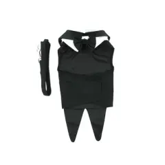 Doggie Design Black Dog Harness Wedding Tuxedo w/Tails, Bow Tie, and Cotton Collar