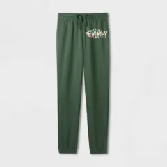 Adult's Peanuts Graphic Joggers - Dark Green
