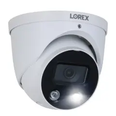 Lorex 4K Ultra HD Wired Analog Indoor/Outdoor Add-on IP Dome Security Camera with Smart Deterrence Plus