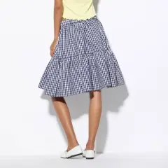 Women's Low-Rise Tiered Midi Skirt - Wild Fable&trade; Navy Blue Gingham