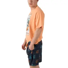 Naruto Classic Naruto Uzumaki Men's Crew Neck Short Sleeve Tee & Lounge Shorts Combo Set