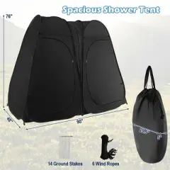 Costway Outdoor 7.5FT Portable Pop Up Shower Privacy Tent Dressing Changing Room Camping