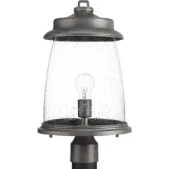 Progress Lighting, Conover, 1-Light, Post Lantern, Antique Bronze, Seeded Glass Shade