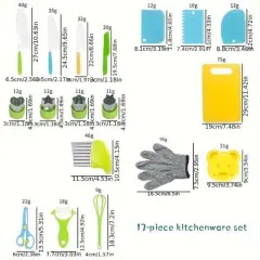 Everyday Kitchens Complete Youngsters Cooking Set - Real Cooking Tools, Safety Knives, Playful Accessories for Youngsters Aged 4-8, Including Spatula