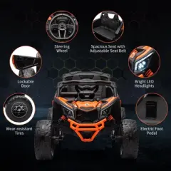 Kids Ride On Car, Licensed Can-Am 12V Ride On UTV w/Dual Motors, Remote Control & All-Terrain Tires