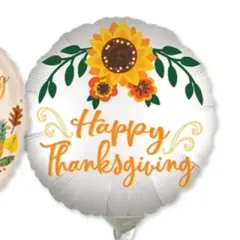 LoonBalloon 4 Inch Thanksgiving Stick Value Pack Balloons (30 Pack) - Pre-Inflated