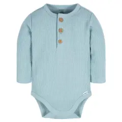 Gerber Baby Boys' Henley Long Sleeve Onesies&reg; Bodysuits - 2-Pack