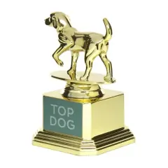 Original Spec Top Dog Trophy: Gold Dog Show Award, Indoor Decorative Object, Animal Figurine, Paper Riot Co.