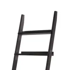 72.25" Exhibiting Modern Ladder Bookshelf Black Universe - Benzara