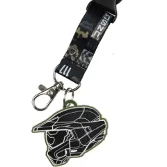 HALO Infinite UNSC 117 Master Chief Keychain With 2" Rubber Charm Lanyard