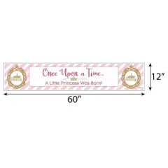 Big Dot of Happiness Little Princess Crown - Pink and Gold Princess Baby Shower Decorations Party Banner