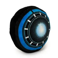 Buckle-Down Dog Toy Squeaker Plush - Marvel Comics Iron Man Arc Reactor Black Blues