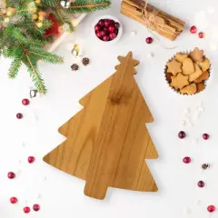 Slickblue Festive Tree-Shaped Wood Serving Board &ndash; Ideal for Christmas Snacks, Appetizers & Gifts, 12.75"x16"
