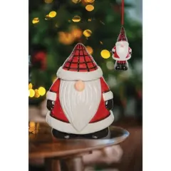 Gallerie II Plaid Gnome Cookie Jar Kitchen Storage Decor