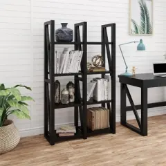 60" Liberty Bookshelf/Room Divider Black - Room & Joy