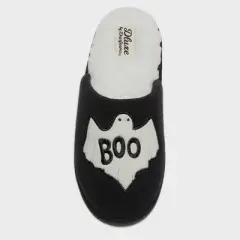 dluxe by dearfoams Women's Halloween Ghost Slippers - Black