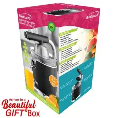 Brentwood 200-Watt 1-Speed Electric Citrus Juicer with 2 Cones and Stainless Steel Lever