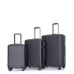 Whisen 3-Piece Set(20/24/28 in.) Hardshell ABS Lightweight Suitcase Suitcase Luggage Sets with TSA Lock and Two Hooks