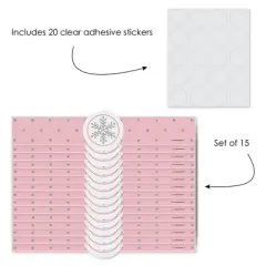 Big Dot of Happiness Pink Winter Wonderland - Party Supplies - Holiday Snowflake Birthday Party or Baby Shower DIY Wrapper Favors & Decor - Set of 15