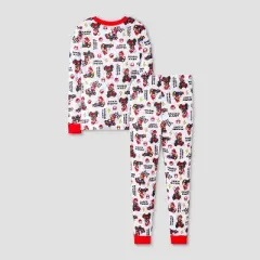 Boys' 4pc Mario Kart Long Sleeve Pajama Set - Gray