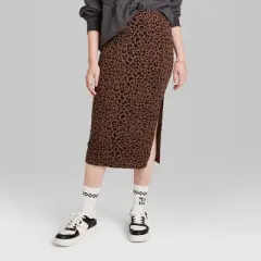 Women's Ascot + Hart Leopard Print Graphic Maxi Skirt - Brown