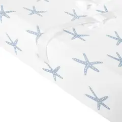 Lush D&eacute;cor Seaside Starfish Organic Cotton Changing Pad Cover - Blue 2pk