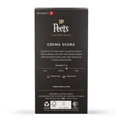 Peet's Coffee Espresso Crema Scura Medium Roast Nespresso Original Line Aluminum Coffee Capsules - 10ct