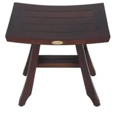 DecoTeak&reg; Satori&reg; 18" Teak Wood Shower Bench in Woodland Brown Finish